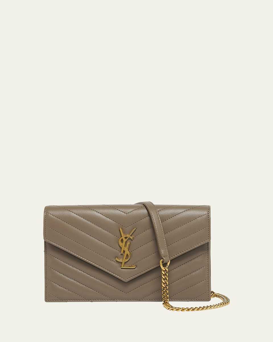 Small YSL Wallet on Chain in Quilted Leather
